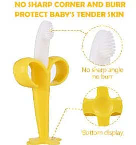 Image of Infant Teething Set For Baby, 4 And 2 Pack Combo Set, Silicon Baby Teethers Set, Bpa Free (Multicolors) (Giraffe Teether Set (1 Banana Brush + 2 Silicone Teether + 1 Giraffe Teether))