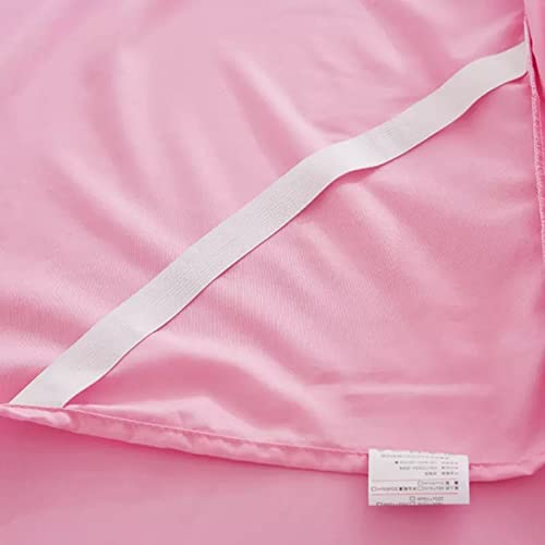 Falda de cama de encaje plisada para ocultar el somier con estilo rosa king 4
