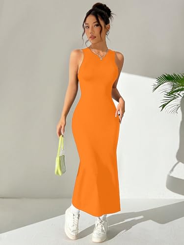 Image of Aahwan Women Bodycon Black Solid Simple Sleeveless Fish Tail Hem Backless Dress