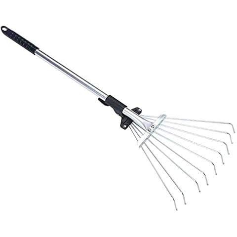 ALEOHALTER Laubbesen für den Garten, Teleskop-Rechen aus Metall, verstellbar Cover