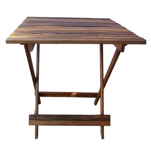 Conjunto de Mesa e 4 Cadeiras Dobráveis de Madeira Maciça para Exterior, 70x70 cm, Resistente a Manc