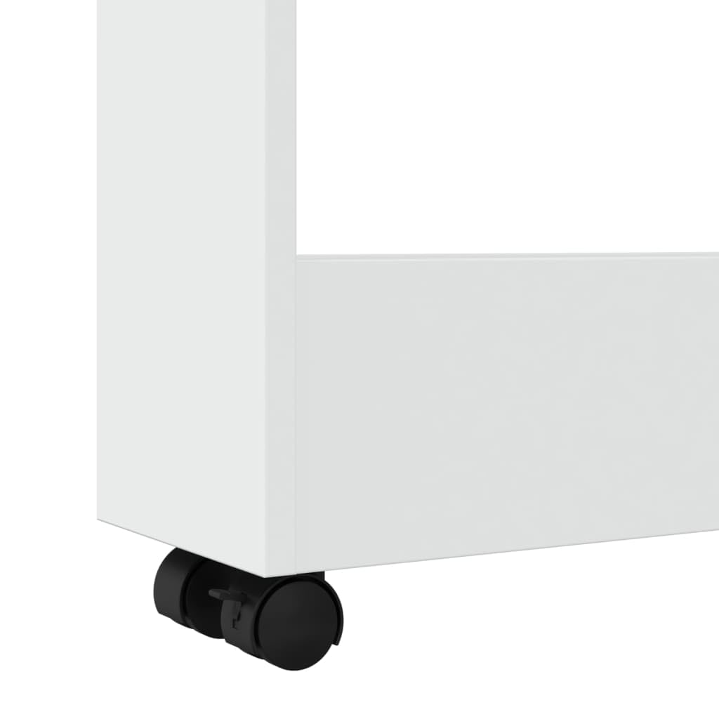 vidaXL Carrito de almacenaje Estrecho de 3 Niveles de Madera de ingeniería Blanca