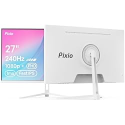 Pixio PX279 Wave White 27 inch 240Hz Refresh Rate FHD 1080p Resolution Fast IPS Panel 1ms GTG Response Time Gaming Monitor with Adaptive Sync
