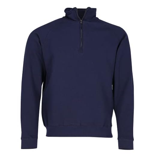 Fruit of the Loom Sweatshirt med dragkedja för män, Blå (Deep Navy 202), S