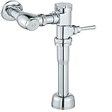 Halo Sanitary Adjustable Exposed Manual toilet Flushometer 3.5 Gpf Wall Closet Flush valve for commercial bathrooms Reliable Mechanical Design,standard size,Public home Restroom Use