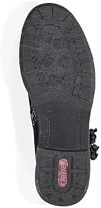 Rieker DAMES Enkellaarzen 94689, Vrouwen Enkellaarsjes,laarzen,halve laarzen,bootie,plat,Zwart (schwarz / 00),36 EU / 3.5 UK : Rieker