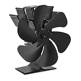 Wood Stove Fan Heat Powered, Non Electric, 6-Blade Fireplace Fan for Pellet, Wood Burner, Stove Accecories with Bracket Fixed on Heater for Burning Stove