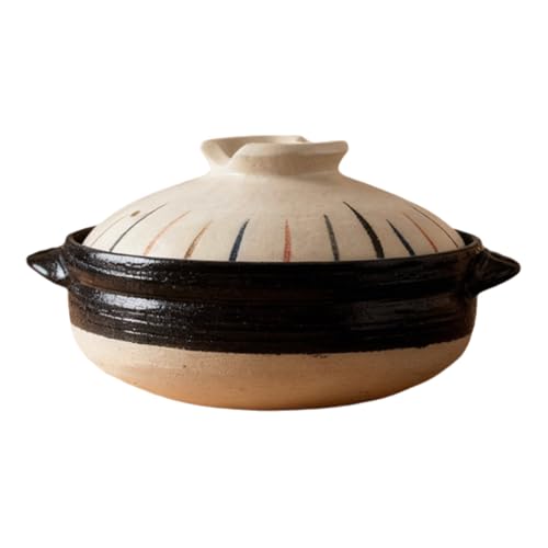 Eleeonora Cacerola Japonesa Resistente Al Caliente,Olla De Barro Japonesa,Cazuela De CeráMica Japonesa,DiseñO EstéTico Y Sencillos,Apto para Preparar Diversos Platos