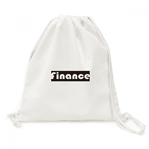 Sac à dos cordon en toile noire DIYthinker Cours et Finance pour voyage et études