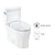 Elongated Toilet for Bathrooms, One-Piece Toilet with Soft Close Seat, Powerful & Quiet Left Side Trip Lever Flush 1.28 GPF, Ceramic Crisp White 12" Rough-In