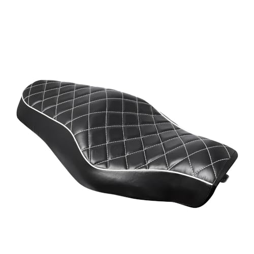 Cojín de asiento Sportster XL 883 de cuero sintético premium negro conductor y trasero