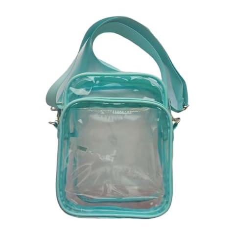 Clear Bag for Stadium Events, Small Clear Purse with Removable Strap, Clear Stadium Bag for Sports Work Concert - Baby Blue Cover