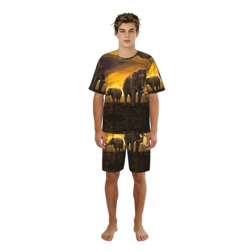 Ensemble de pyjama doux et respirant éléphant pour sommeil confortable en famille