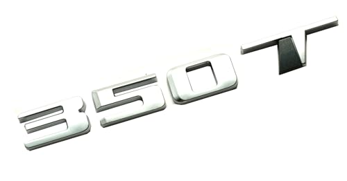 Image of 1Pc 350T Logo Emblem Compatible with CT4 CT5 XT4 XT5 Rear Turnk 350 T Nameplate 3D Badge (Chrome)