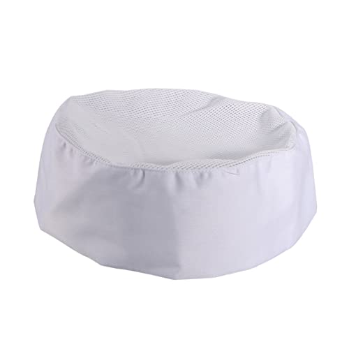 Ipetboom Breathable White Mesh Chef Hat with Adjustable Strap Unisex Catering Skull Cap for Professional Chefs Comfortable Soft for Kitchen Cooking Baking