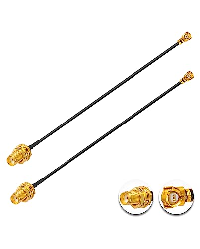 Vecys 2PCS U.F.L1 to SMA Female Low Loss Coaxial Cable 8" /20CM U.F.L1 1.37mm Mini-Coaxial Pigtail Cable for Wireless Routers Mini PCIE Network Cards PCI Wi-Fi WAN Repeater