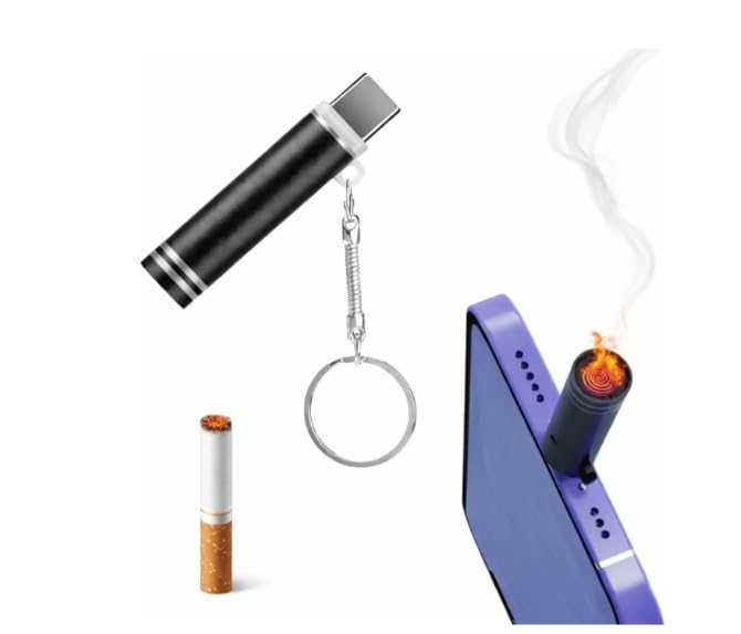 Mini Portable USB Type-C Electric Lighter, Flameless Windproof, Rechargeable, Compact Metal Body, for Candles, Cigarettes and Camping-picture-12