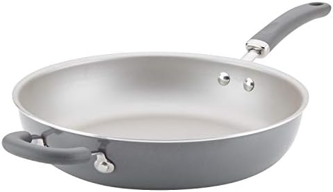 Rachael Ray Create Delicious Deep Nonstick Frying Pan / Fry Pan / Skillet - 12.5 Inch, Gray