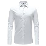 Okdance Boys Long Sleeve School Shirts, White Button Down Shirts Classic Collar Dress Shirts Durable Regular Fit School Uniform for Kids Boys