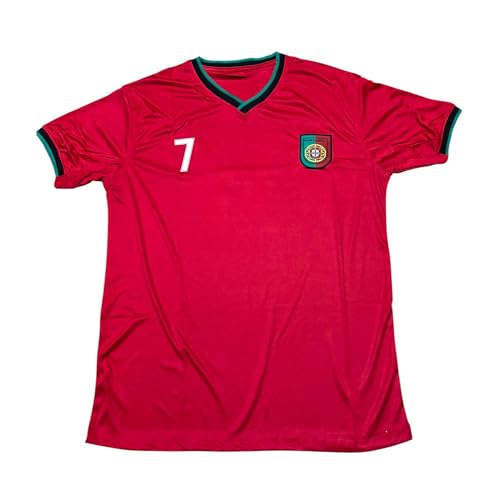 Camiseta de fútbol de Portugal para jóvenes y adultos unisex de color rojo modelo CR7 Fans