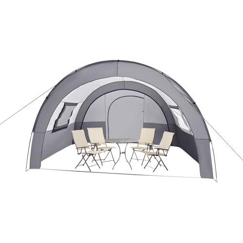 MIUKYUI Camping-Tunnelzelt Robustes Tunnelzelt für 6 Personen mit veredelter Nahtversiegelung und verzinkten Heringen - Das geräumige Familiennzelt mit Vorzelt und Bodenplane für Langzeitnutzung