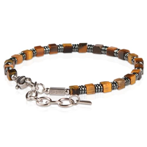 Pulsera ajustable para hombre con piedra cuadrada y cadena de acero inoxidable miniatura 1