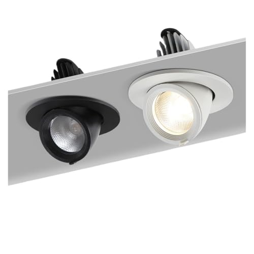 eufeifeiegds LED�_�E�����C�g �����@�\�t�� 360�x��]�� �V�䖄�ߍ��݌^�X�|�b�g���C�g 7W 10W 20W AC 110V/220V �Q�� �L�� �ƒ�p(White,WARM WHITE_7W)