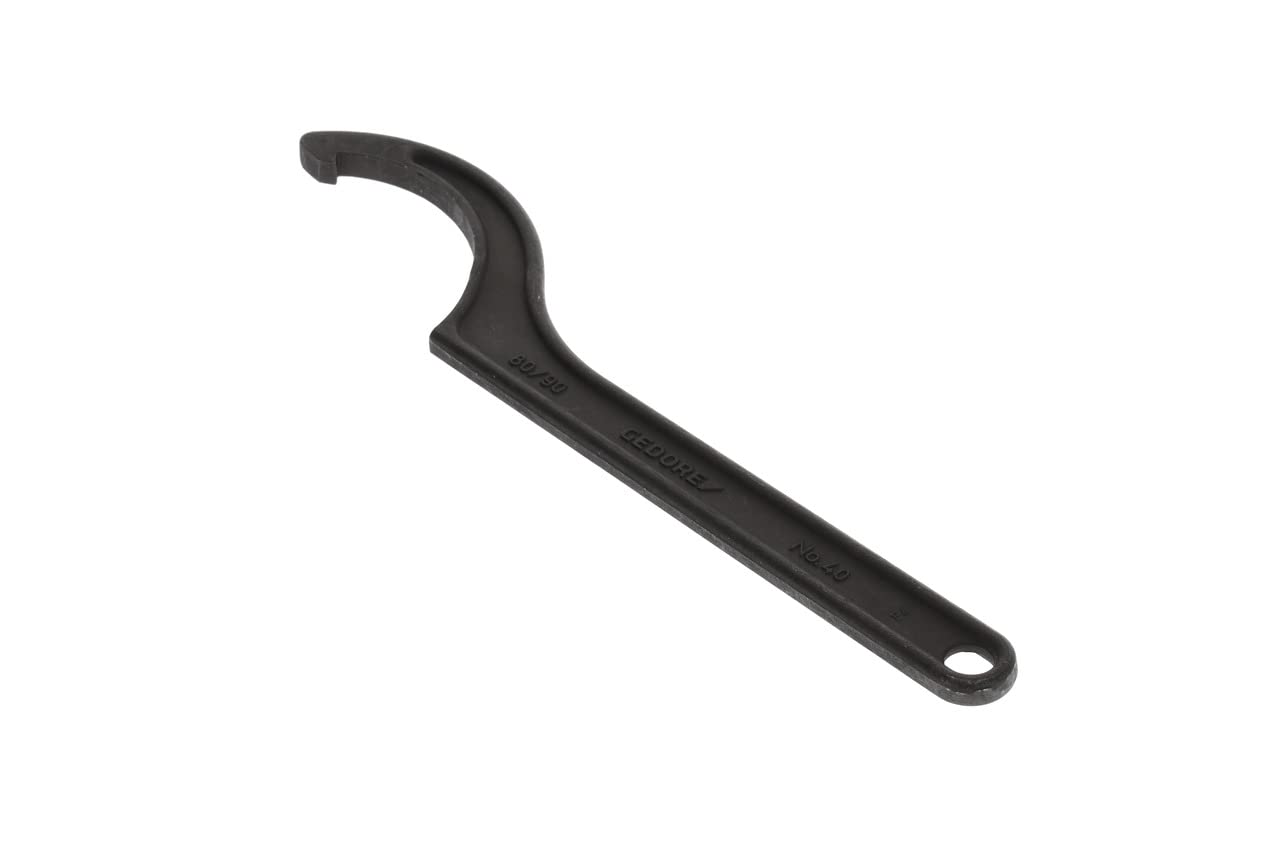 GEDORE Llave de gancho con nariz, Para tuercas ranuradas, Ancho de llave de 80 a 90 mm, Diámetro de punta 5 mm, Llave, 40 80-90
