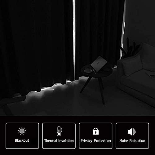 Miniatura 6 de Merryfeel Cortinas opacas para ventana, con bolsillo para barra, oscurecimiento de la habitación, reducción de luz y ruido, cortinas de ventana con