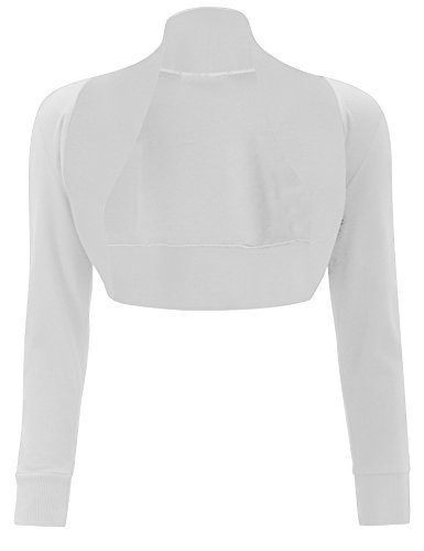 Chaqueta torera blanca de mujer rebeca corta fina para vestidos de fiesta