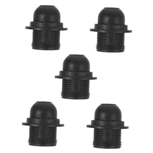 TOPBATHY 5piezas Portalámparas Base Roscada Negro Para Bricolaje Resistente Al Fuego Compatible Accesorios De Iluminación