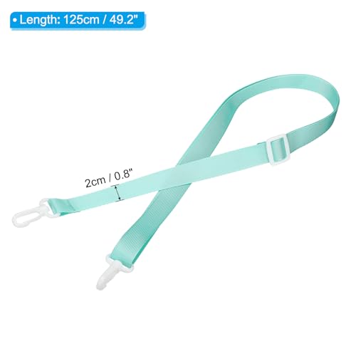 Image of PATIKIL 125cm x 2cm Replacement Shoulder Strap, 2 Pack Adjustable Swivel Clips Hook Buckle Slide Crossbody Bag Belt for Water Bottle Carrier Sling Bag, Cyan