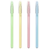 pentel hybrid k108 - penna a sfera in gel latteo, confezione da 4 pezzi, colore: verde, giallo, rosa e blu