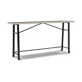 Signature Design by Ashley Karisslyn Urban Industrial Counter Height Long Table, Black & Beige