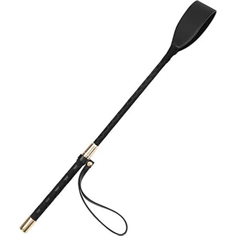 Coolrunner Riding Crop for Horse, 18 Inch Horse Whip with PU Leather Equestrianism Horse Crop Double Slapper Horse Whip Black Crops for Horses (Black) Cover