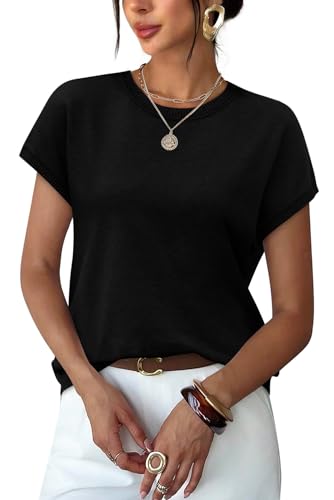 WIHOLL Womens Tops Dressy Casual Short Sleeve Sweater Summer...