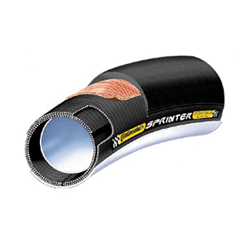 Continental Sprinter Tubular Road Bicycle Tire with Black Chili (28x22, Tubular, Black)