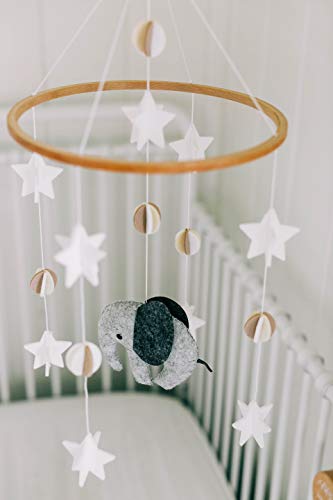 Sorrel + Fern Baby Crib Mobile Scandinavian Elephant -Baby Shower Gift Nursery Decoration - Thumbnail 5