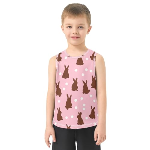 J JOYSAY Easter Chocolate Bunny Dot Boys Tank Top Sleeveless Muscle Shirts Quick Dry Kids T-Shirts 3-15T2