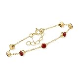 Ross-Simons 2.50 ct. t.w. Bezel-Set Ruby Station Bracelet in 18kt Gold Over Sterling. 7 inches
