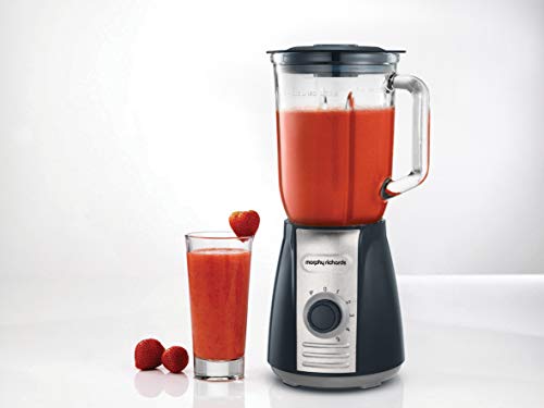 Morphy Richards Total Control Glass Jug Blender with Ice Crusher Blades, 5 Speed Settings, Pulse Control, 600 W, 1.5 litres, Grey, 403010