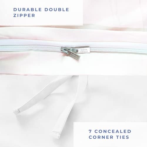 Kotton Culture Super King Duvet Cover Set Four Pillowcases 100% Egyptian Cotton Quilt Cover Set (260cm x 220cm) Luxurious Soft Sateen Cozy European Duvet Bedding Hotel Class Comforter Cover (White)
