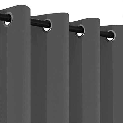 Yakamok Window Draperies Curtains Panels - Light Blocking Curtains, Grommet Top Small Drapes for Short Window/Basement(Dark Grey, 52Wx36L, 2 Panels)