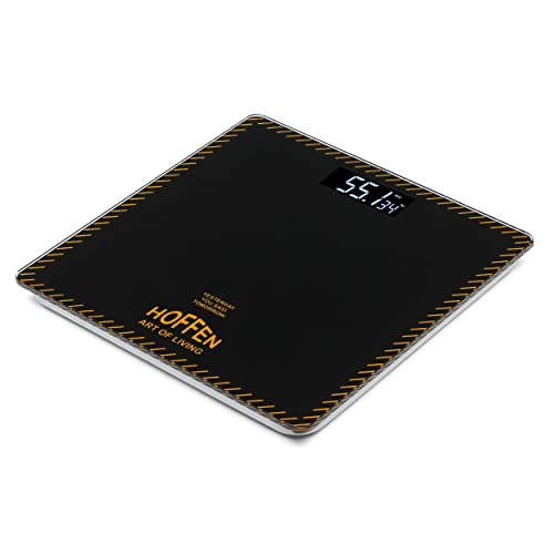 Image of Hoffen (Made in India) Digital Electronic LCD Personal Weight Machine for Body Weight Fitness Weighing Scale with Two Years on Call Warranty (Orange)