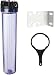 Geekpure 20-Inch Standard Slim Line Clear Filter Housing for Whole House Water Filtration-2.5" x 20" -Inlet/Outlet 3/4" NPT Brass