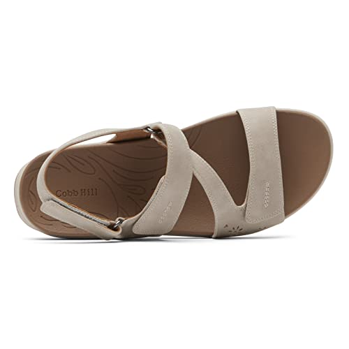 Rockport Women's Tala Asym Sandal, Taupe Synthetic, 10 Wide #TOP18