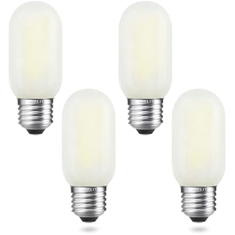 AIELIT Dimmable Frosted E26 LED Bulb, 5000K Daylight White, 400LM, 4W T45/T14 LED Light Bulbs 40 Watt Equivalent, Decorative Filament Bulb for Bathroom Vanity Lamp Kitchen Pendant Mason Jars, 4 Pcs Cover