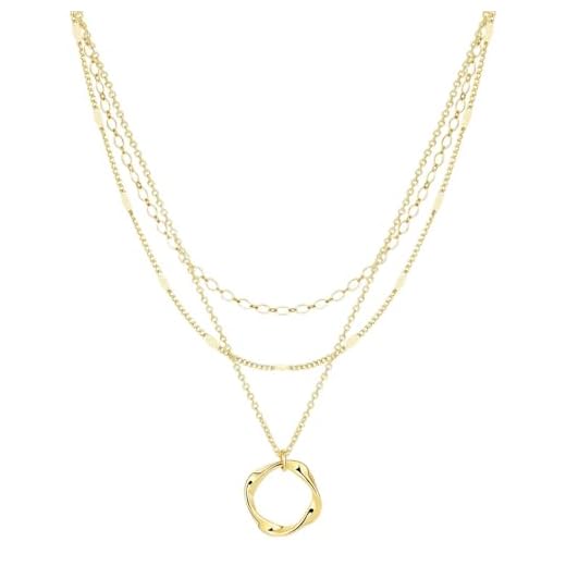SJUIEO 3-delige dames prachtige gouden gedraaide hoepelketting 14K verguld kruis mode-hanger ketting mode-set eenvoudig meisjes sieraden cadeau