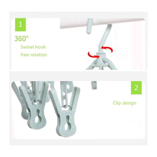 Séchoir balcon multifonctionnel avec pinces sous-vêtements - 4