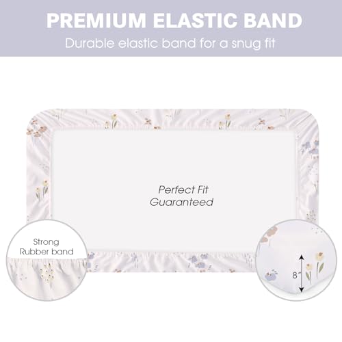 Image of Plushii Crib Sheets for Girls Boys,Baby Crib Sheets Fitted 4PK for Standard Crib and Toddler Bed Mattress,52 inchx28 inchSoft Breathable Microfiber Crib Mattress Cover with Cute Patterns, Wilderberry